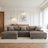 5 - Piece Upholstered Gray Faux Rabbit Fur Flannel Modular Sectional Sofa with Throw Pillows & Removable Ottomans-29723059