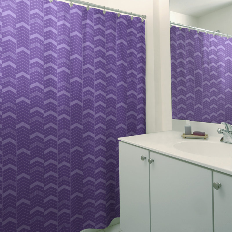 Rideau de douche simple à chevrons, Mauve