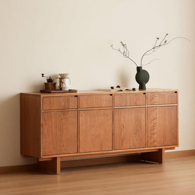 Buffet entièrement en bois de cerisier massif, H 31,49 po x l 70,86 po x P 15,74 po