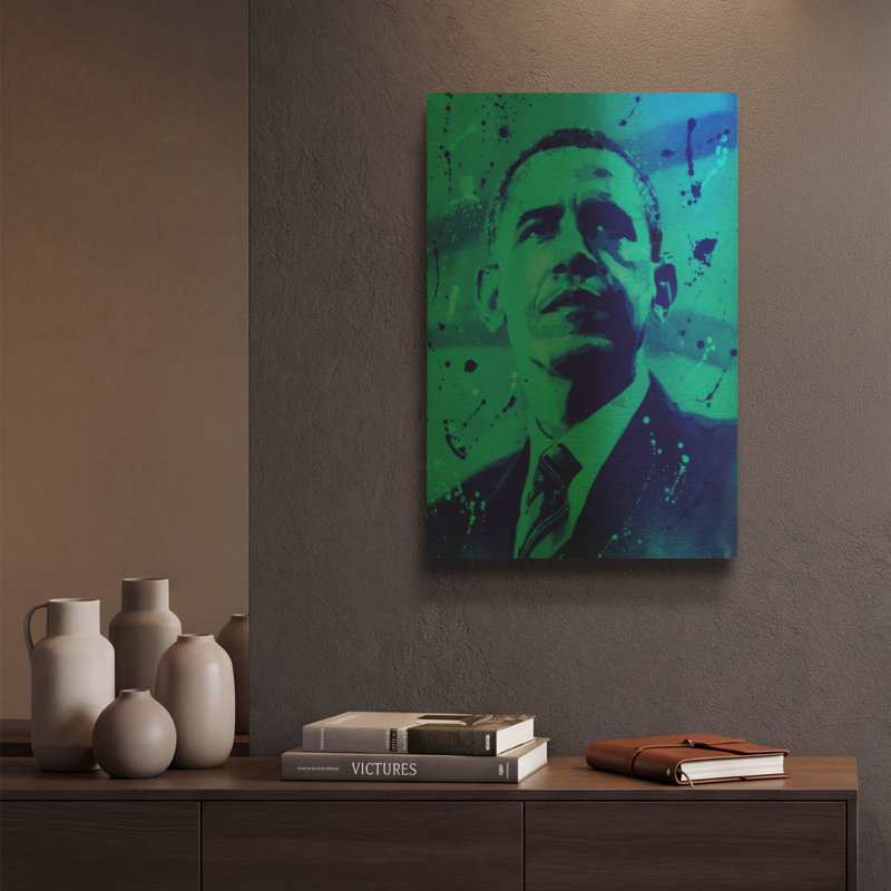 «President 1» par Abstract Graffiti, art mural en métal doré, 12 po x 16 po, 12 po x 16 po