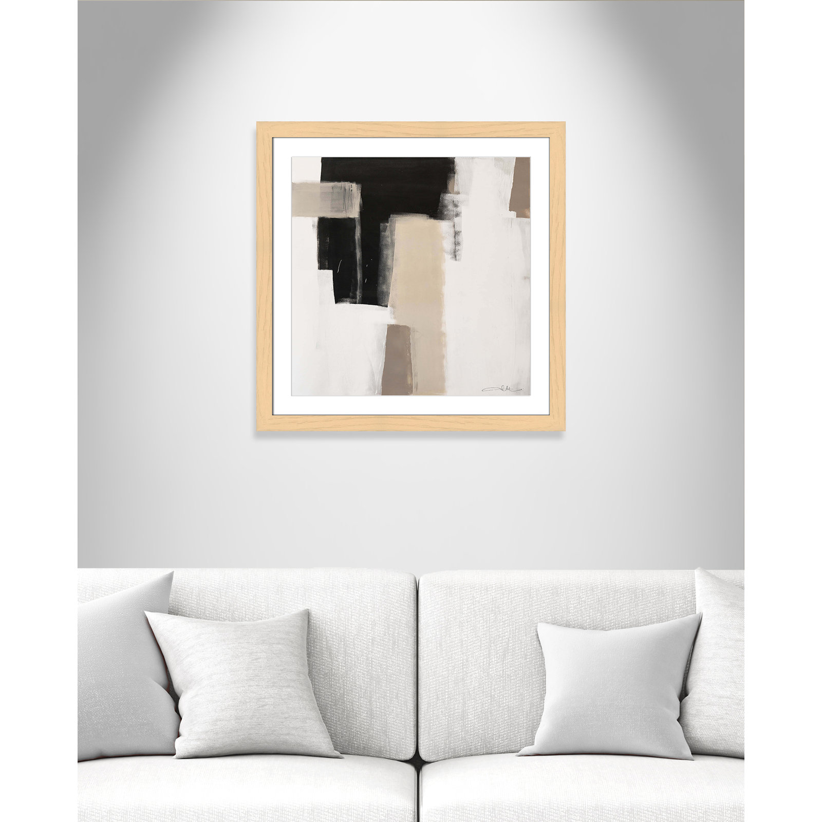 Earth Scapes I Print, 29" H x 29" W x 1.25" D, Natural Cube Framed