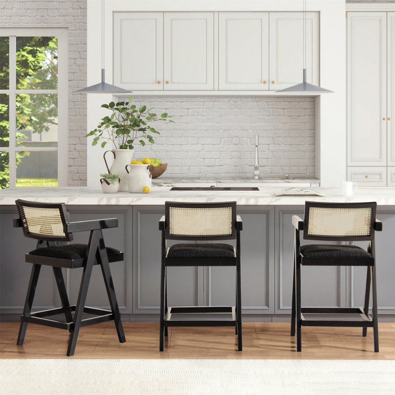 Ergonomic Resin Webbing Back Bar Stool Set for All Settings, Stylish and Durable