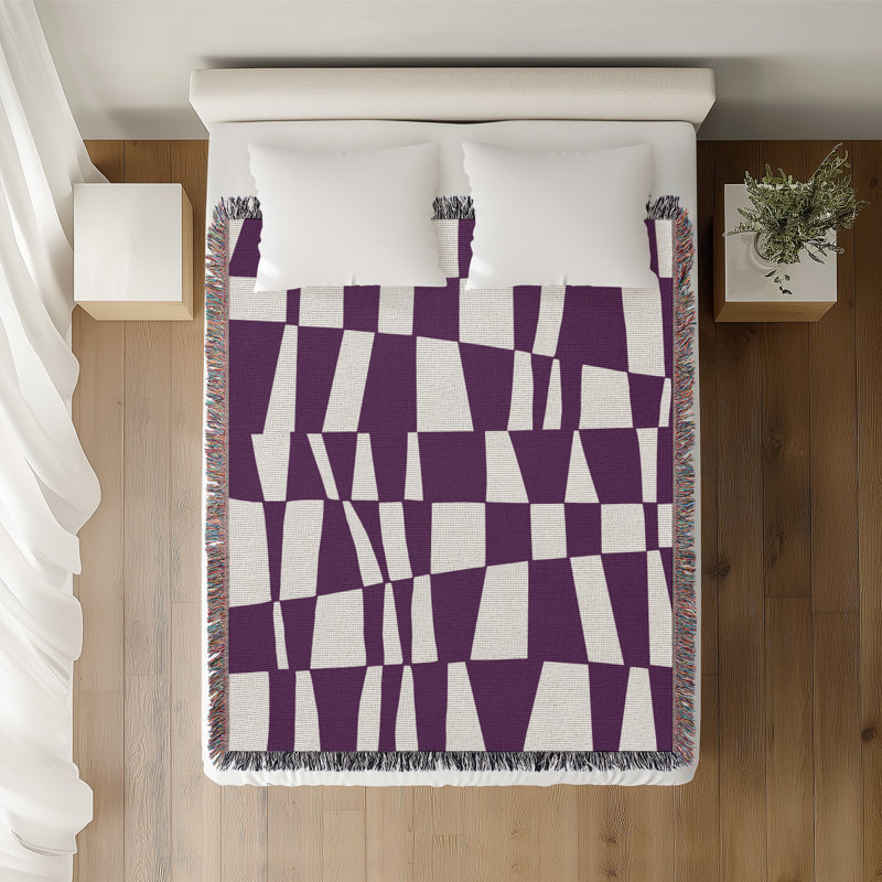 Jeté en coton Colette, Violet, 60 po x 80 po