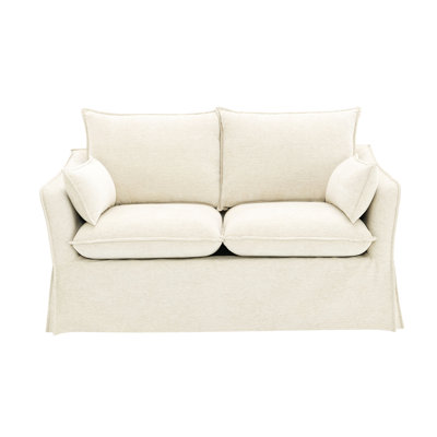Shane Beige Linen Loveseat W/2 Pillows