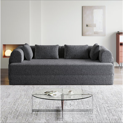 Canapé-lit convertible de 78,7 pouces avec coussin cylindrique, canapé-lit pliant en chenille avec, canapé-lit pliant avec poche latérale, canapé-lit de salon pour salon