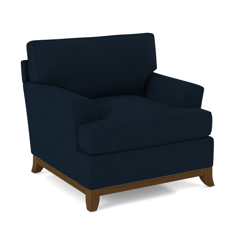 Oaks Way Armchair, Havana, Light Blue Performance Fabric; 0851-55