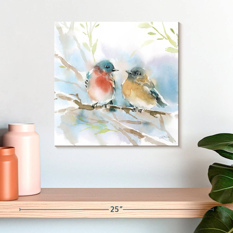 Brampt Bluebird Pair In Spring, 16" H x 16" W