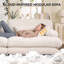 Canapé 2 places en chenille blanche moelleuse avec assises profondes et coussins moelleux pour salon-1007399083