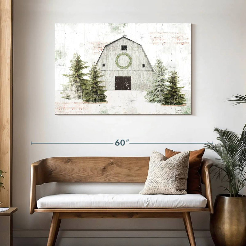 Lilie Wooded Holiday Barn, H 30 po x l 45 po