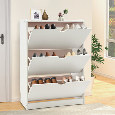Armoire de rangement autoportante pour chaussures 3 couches