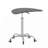 Adjustable Height Tempered Glass Table Desk Table With Lockable Wheels(Adjustable Range 24.2 "~32.7 ")