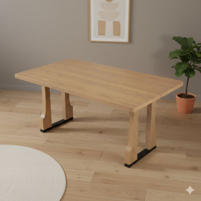 Table de salle à manger rectangulaire de 63 pouces au fini cendré clair
