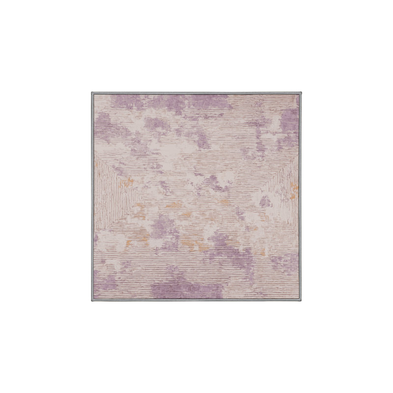 Machine Washable Gray Area Rug, Square 5'