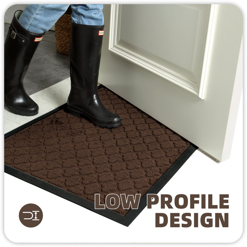 Non-Slip Outdoor Door Mat, Brown, 	35.5'' W x 59'' L