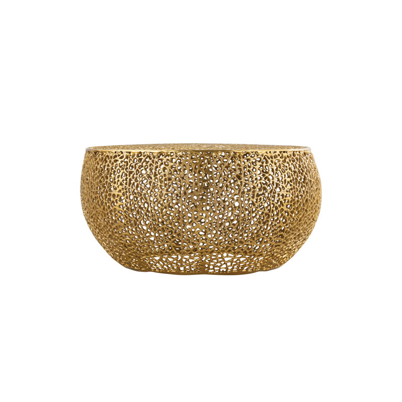 Round Coffee Table In Gold, Gold