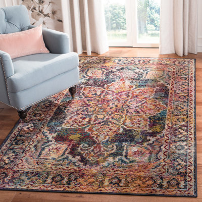 Tapis oriental bleu marine / bleu clair Mae