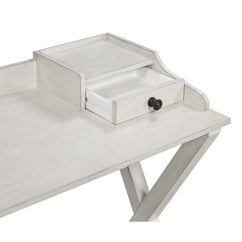 Solid Wood Base Writing Desk, White