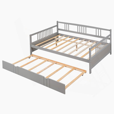 Daybed Wood Bed with Twin Size Trundle