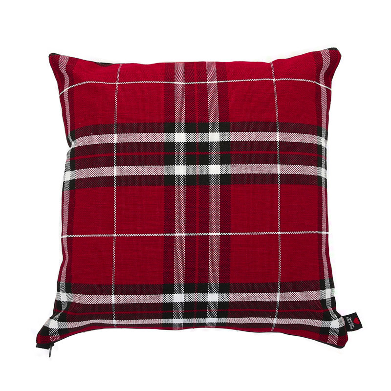 Chagnon Plaid Square Throw Cushion, Medium, Red
