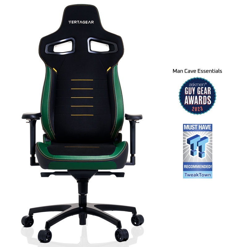 Vertagear Adjustable Reclining Ergonomic Faux Leather Swiveling PC & Racing Game Chair, Midnight Green