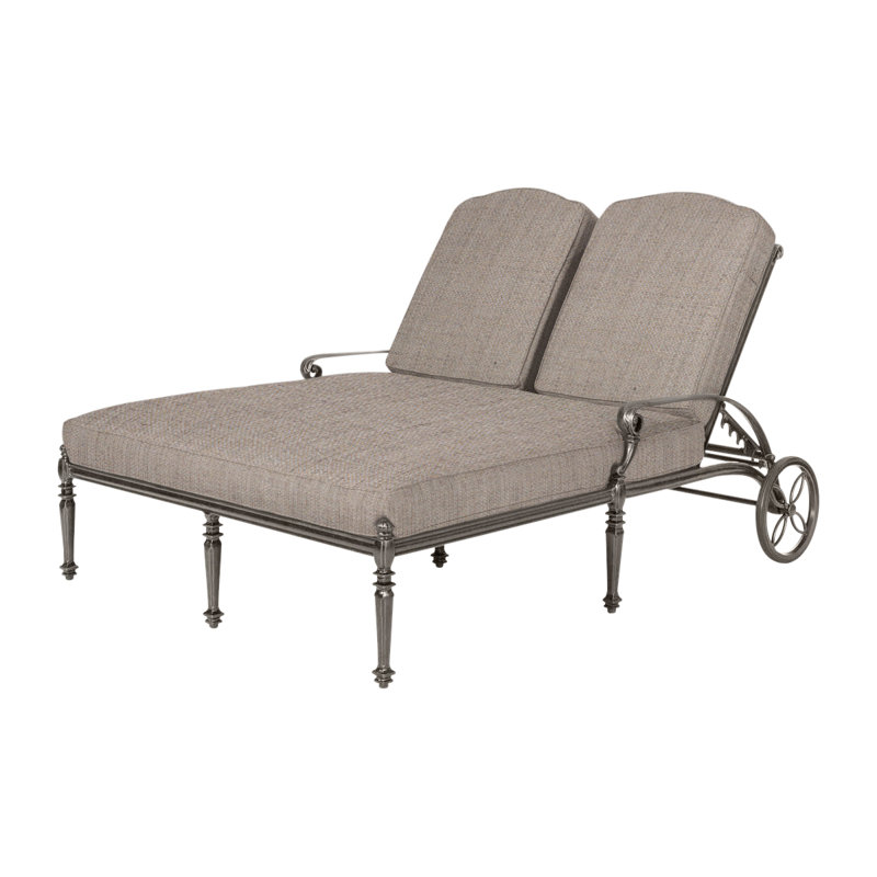 Grand Terrace Outdoor Chaise Lounge, Cast Ash Sunbrella® Plainweave, Vintage