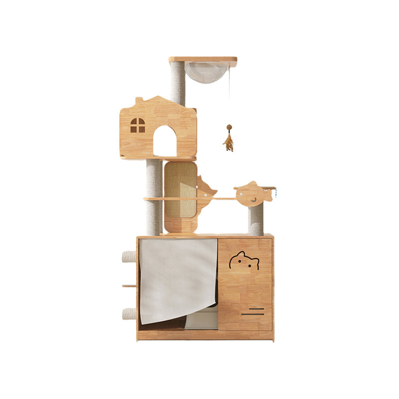 Solid wood multi-functional creative cat trees