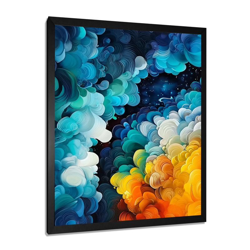 Okajima - Abstract Wall Art Prints, Noir, noir, noir, noir, H 20 po x l 12 po, Reproduction encadrée d'une seule photo