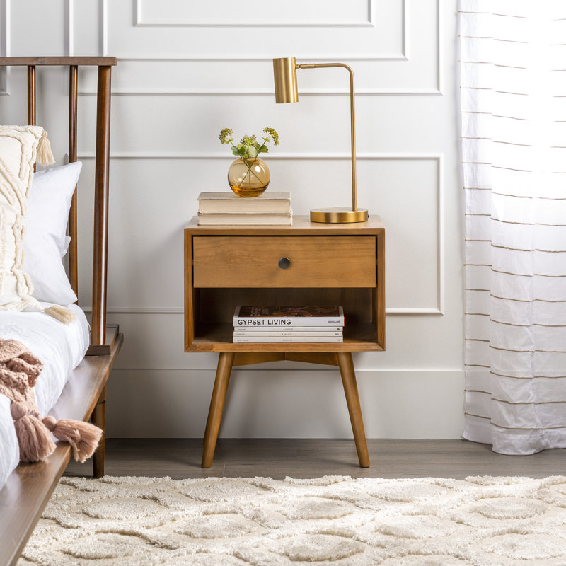 Solange 49.8cm W Bedside Table, Caramel, Caramel
