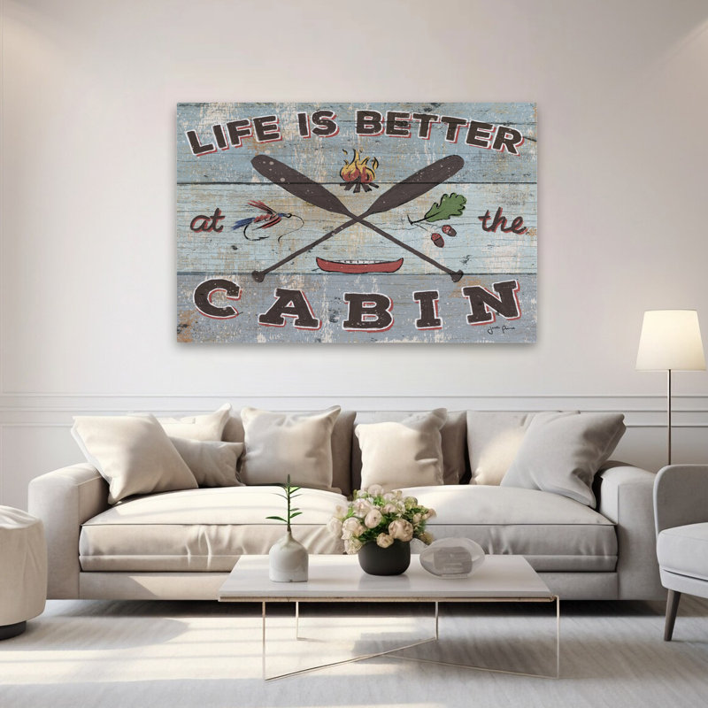 Cabin Fever I - bateaux, canots, art gris, H 40 po x l 60 po