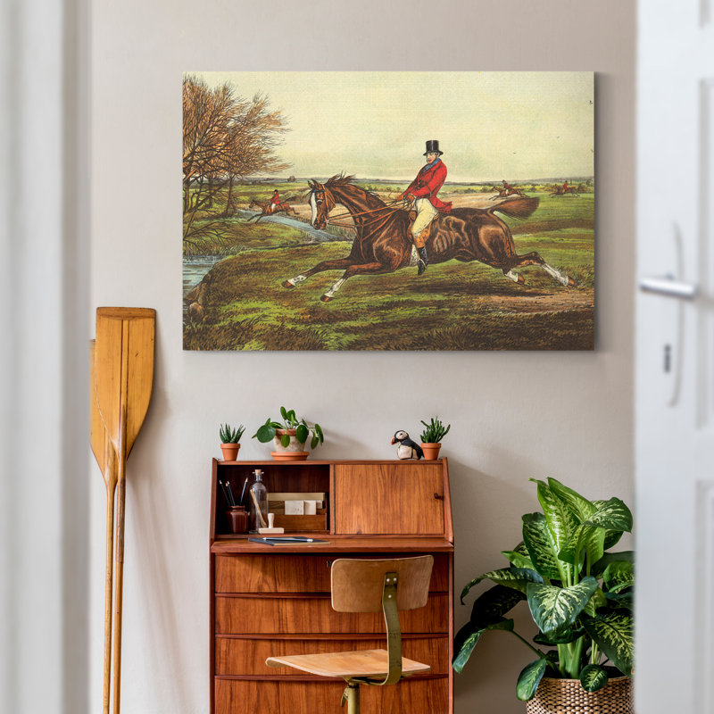 « The English Hunt II », reproduction d’art sur toile, H 27 po x l 18 po x P 1 po, Toile tendue