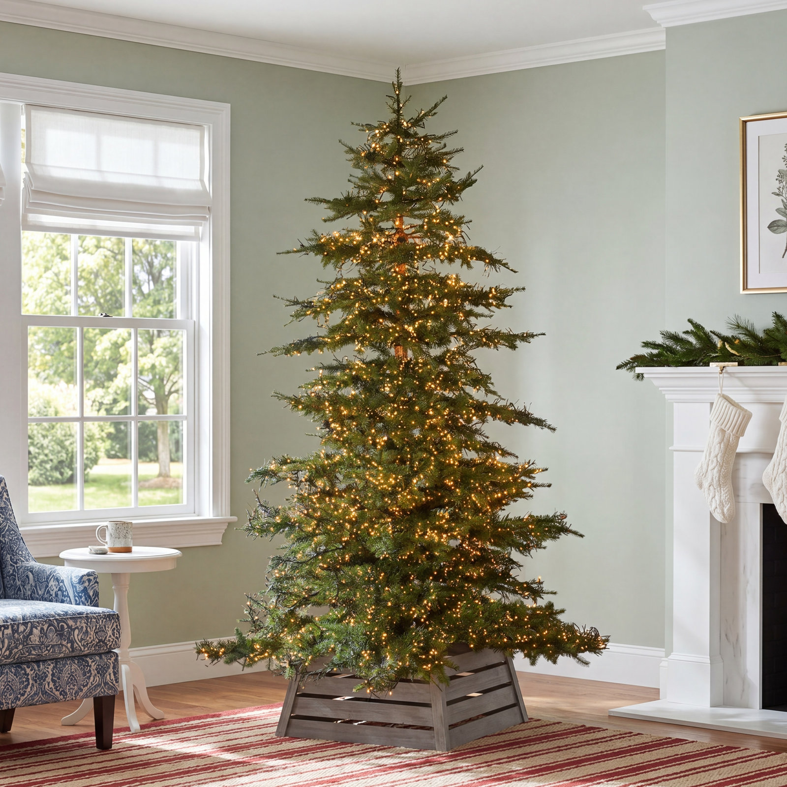 7.5' Lighted Artificial Pine Christmas Tree