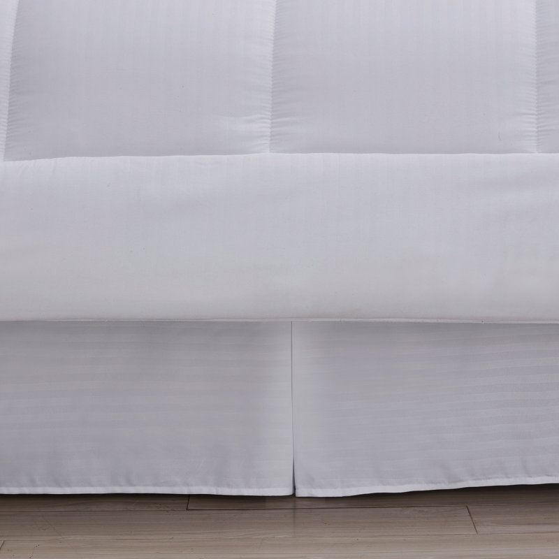 Ensemble d'édredon à rayures Dobby, Blanc, Lit simple