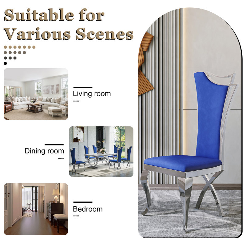 Chaise d'appoint à dossier solide, 6, Bleu