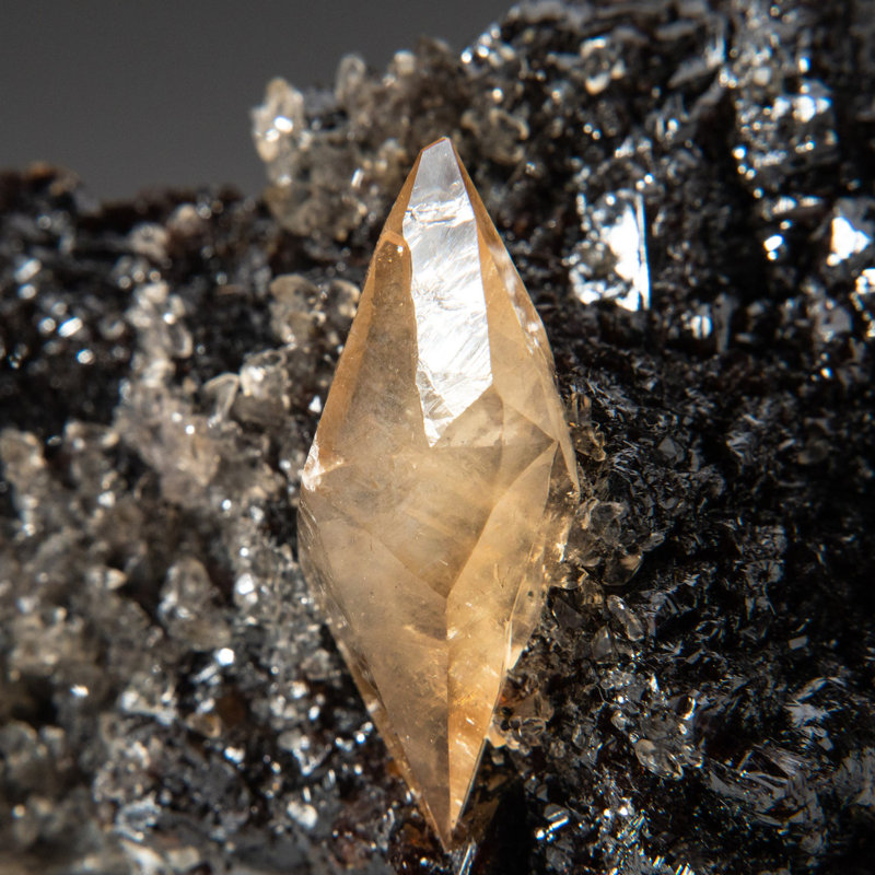 Home Décor Golden Calcite on Sphalerite Matrix