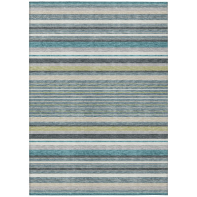 Machine Washable Indoor/Outdoor Drennen ACN2330 Stripes Rug