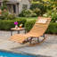 Chaise berçante 2 pièces pour patio en bois d'acacia, avec siège ergonomique et appui-tête amovible