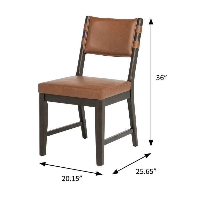 20.15" W Transitional Dining Side Chair, Cognac