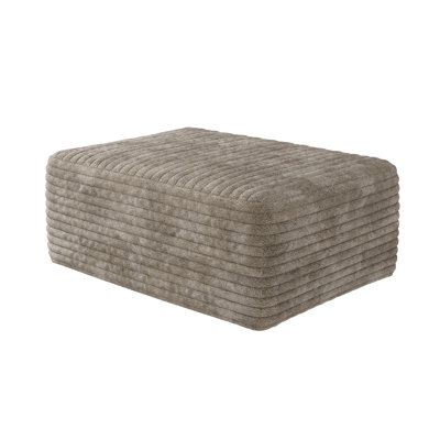 Rectangular Corduroy Sofa Ottoman, Camel, Foam Filled, No Assembly Required