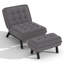 Chaise d'appoint rembourrée de 25,98 po de largeur avec dossier réglable et repose-pieds (ensemble de 6)-353944200-353944201