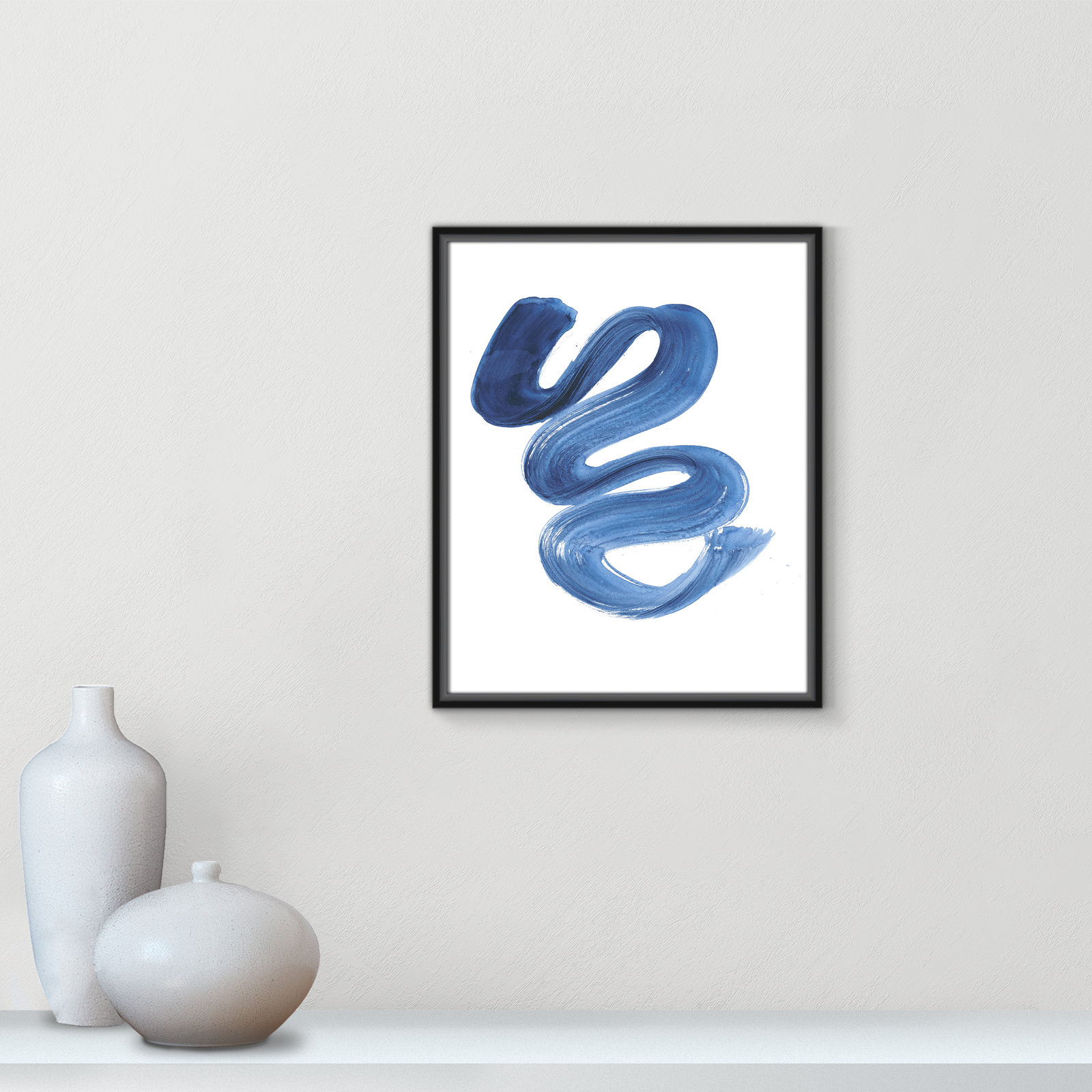 Coppola "Slinky Indigo II" Print by Filippo Ioco, 21.5" H x 17.5" W x 2" D, Black Framed Canvas