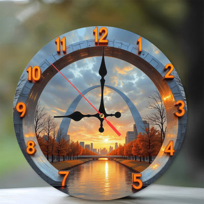 StLouisArchSunsetClockWallDecor