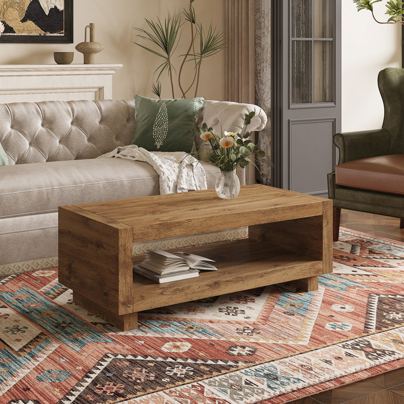 Rectangular Coffee Table, Natural Wood