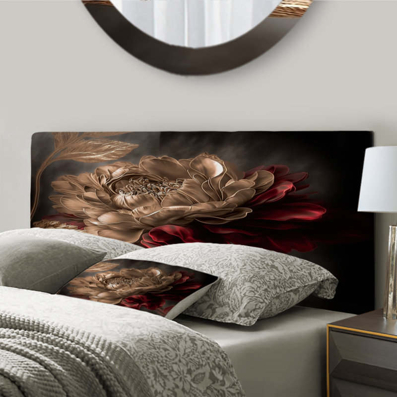 Katanya - Tête de lit tapissier à motif floral, Très grand
