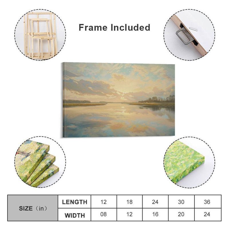 Toile encadrée 24 "x 36" avec cadre en bois, prête à être accrochée, 24 po x 36 po