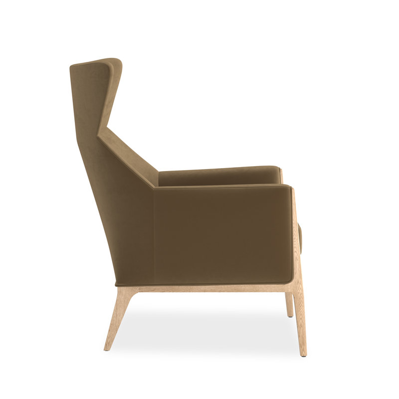 Modern Edge Wingback Chair, Brown
