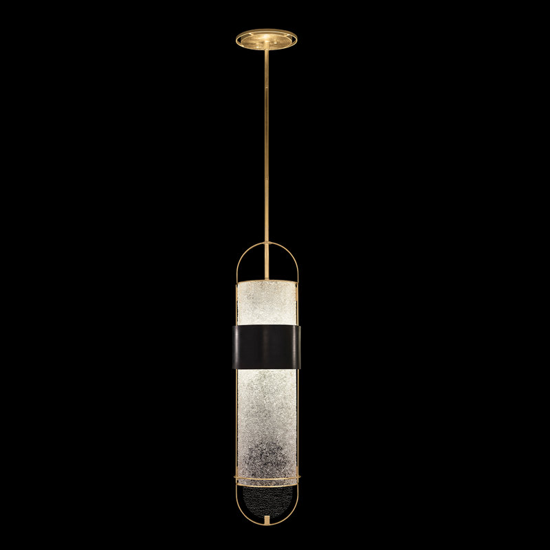 Luminaire suspendu rond BOND 8, Transparent, Noir / doré