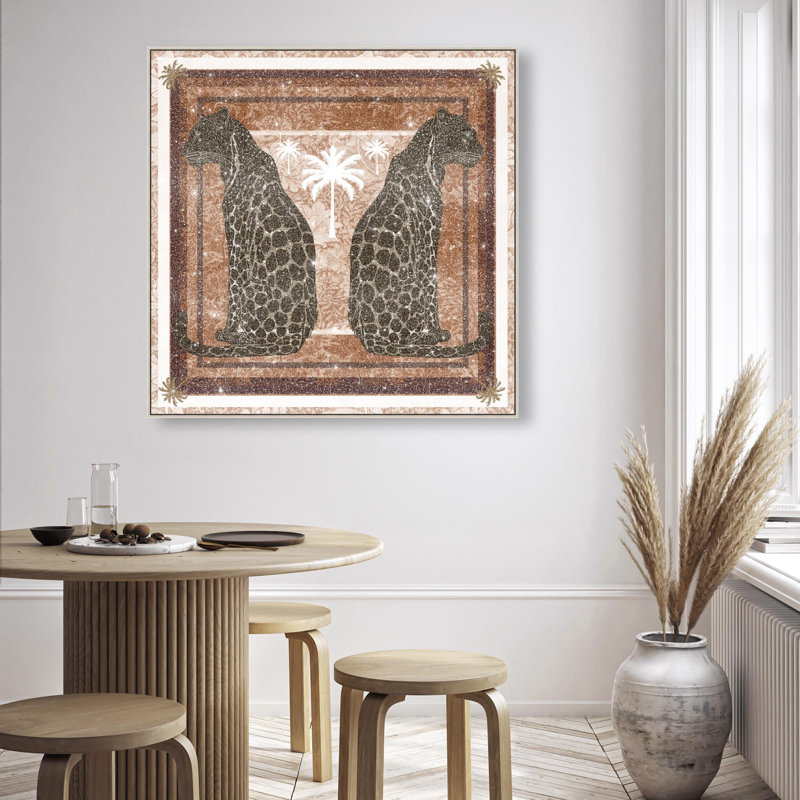 Casablanca Leopardo Print by Oliver Gal, 41"H x 41"W, Silver Frame
