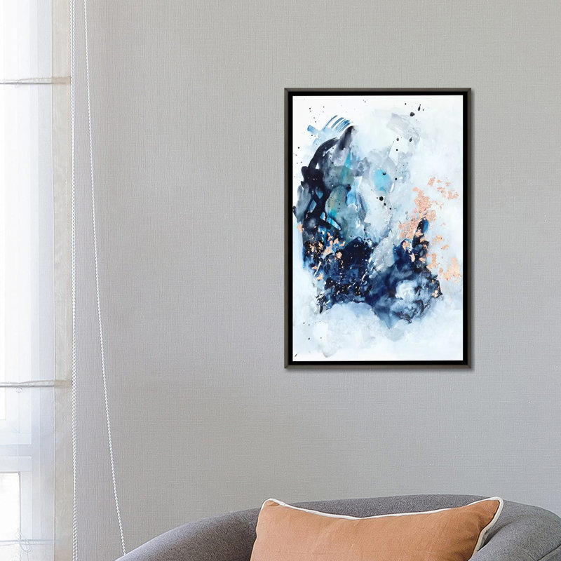 « let it be » par sana jamlaney, reproduction d’art, H 48 po x l 32 po x P 1,5 po, Toile encadrée de bois rustique foncé