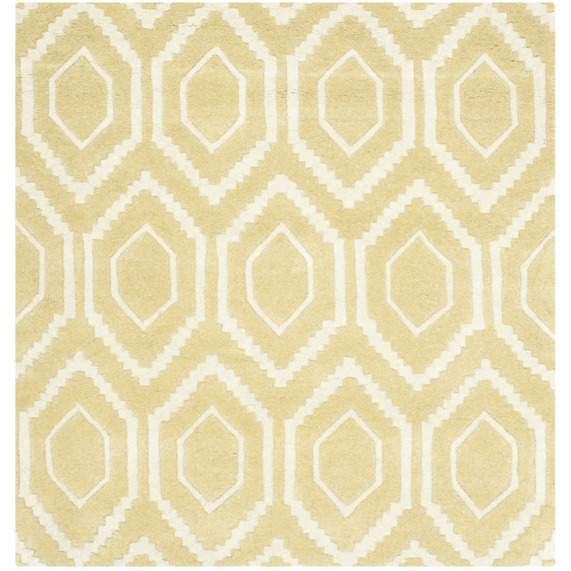 Tapis en laine touffeté à la main Deedie, Carré 4 pi