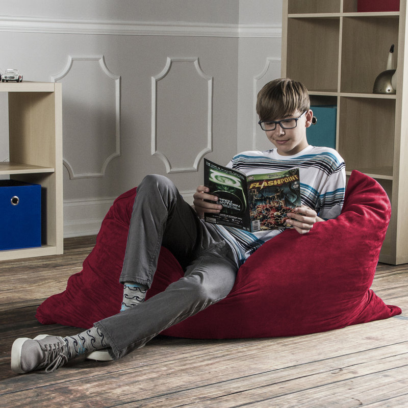 3.5 Foot Pillow Saxx Kids Bean Bag & Giant Floor Pillow, Cherry